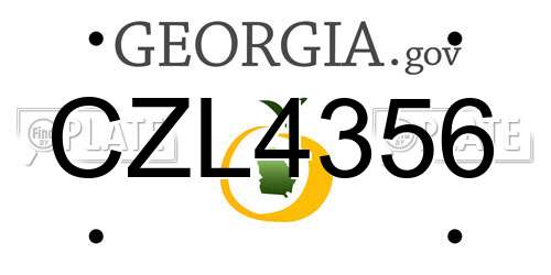 CZL4356 Georgia License Plate