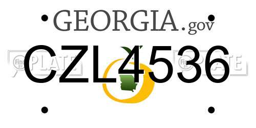 CZL4536 Georgia License Plate