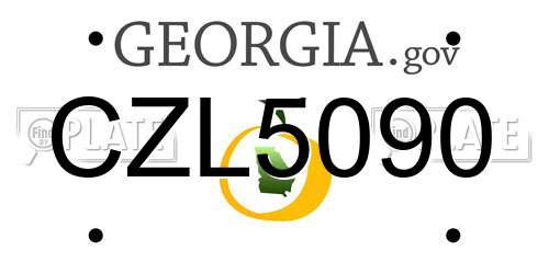 CZL5090 Georgia License Plate