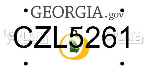 CZL5261 Georgia License Plate