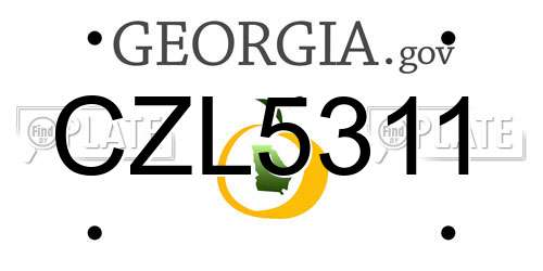 CZL5311 Georgia License Plate