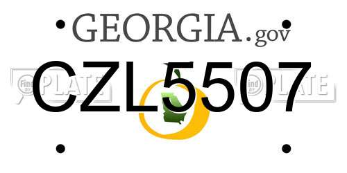 CZL5507 Georgia License Plate