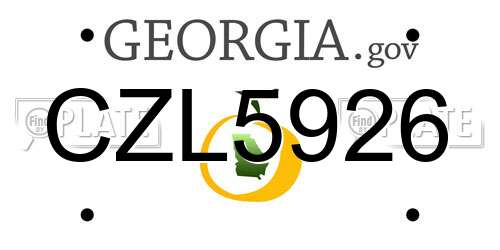 CZL5926 Georgia License Plate