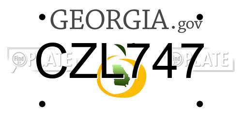CZL747 Georgia License Plate