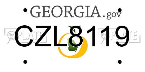 CZL8119 Georgia License Plate
