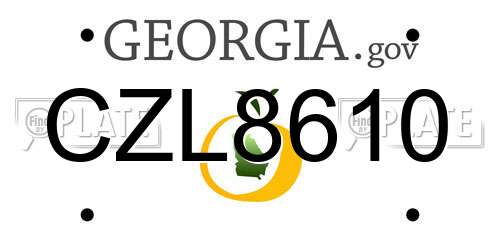 CZL8610 Georgia License Plate