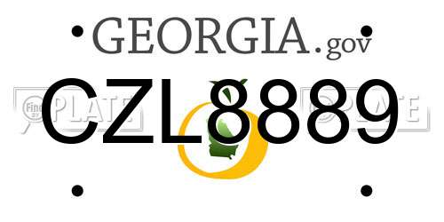 CZL8889 Georgia License Plate