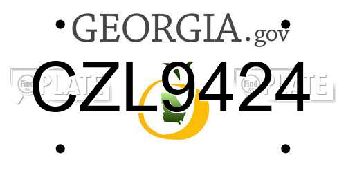 CZL9424 Georgia License Plate