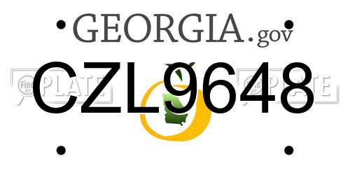 CZL9648 Georgia License Plate