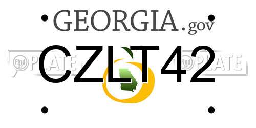 CZLT42 Georgia License Plate