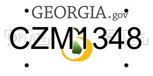 CZM1348 Georgia License Plate