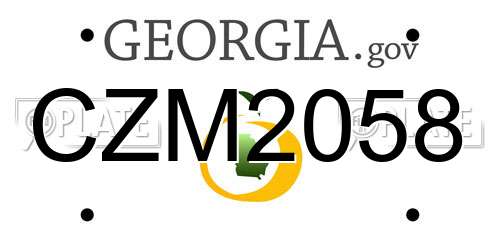 CZM2058 Georgia License Plate