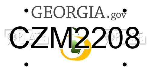 CZM2208 Georgia License Plate