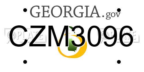 CZM3096 Georgia License Plate