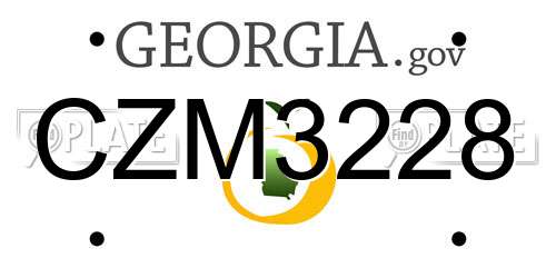CZM3228 Georgia License Plate