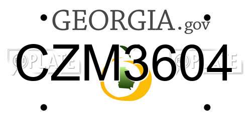 CZM3604 Georgia License Plate
