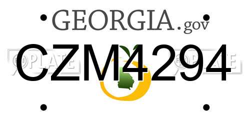 CZM4294 Georgia License Plate