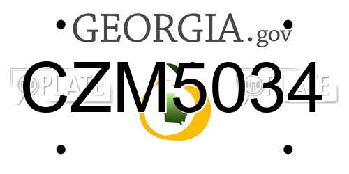 CZM5034 Georgia License Plate