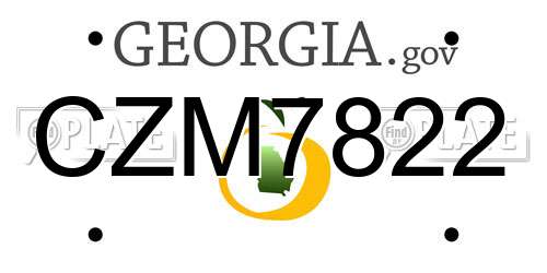 CZM7822 Georgia License Plate