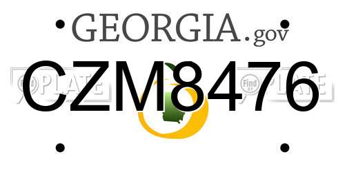CZM8476 Georgia License Plate