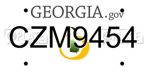 CZM9454 Georgia License Plate