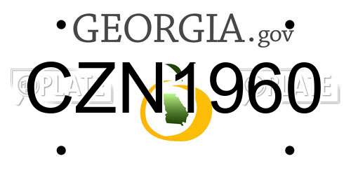 CZN1960 Georgia License Plate