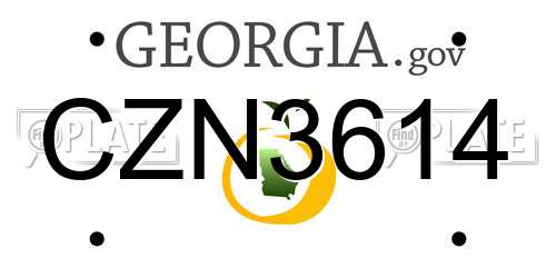 CZN3614 Georgia License Plate