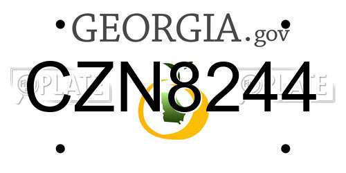CZN8244 Georgia License Plate