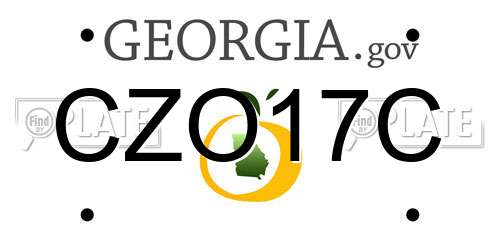 CZO17C Georgia License Plate