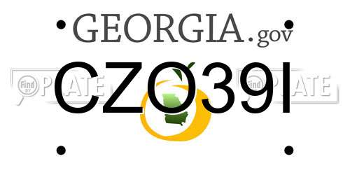 CZO39I Georgia License Plate