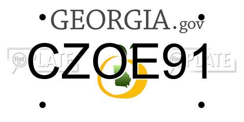 CZOE91 Georgia License Plate