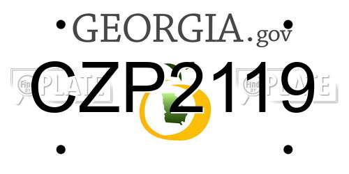CZP2119 Georgia License Plate