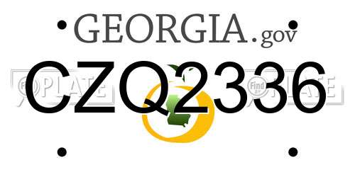 CZQ2336 Georgia License Plate