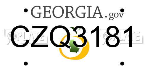 CZQ3181 Georgia License Plate