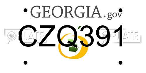 CZQ391 Georgia License Plate