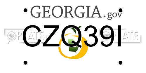 CZQ39I Georgia License Plate