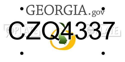 CZQ4337 Georgia License Plate