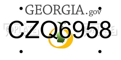 CZQ6958 Georgia License Plate