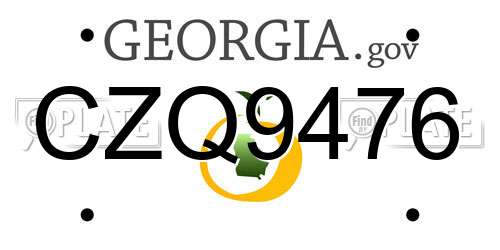 CZQ9476 Georgia License Plate