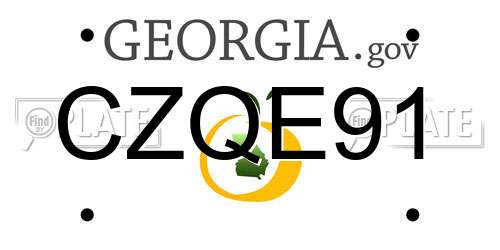CZQE91 Georgia License Plate