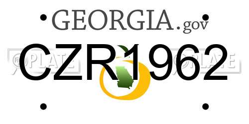 CZR1962 Georgia License Plate