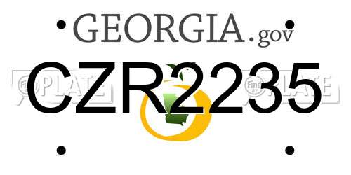 CZR2235 Georgia License Plate