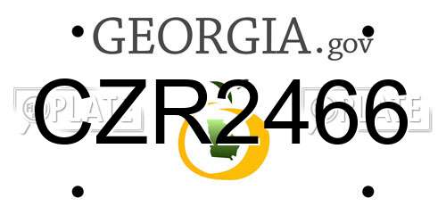 CZR2466 Georgia License Plate