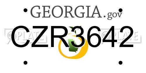 CZR3642 Georgia License Plate