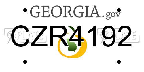 CZR4192 Georgia License Plate
