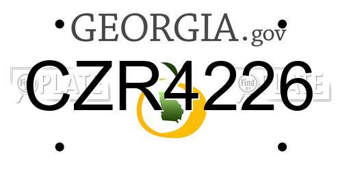 CZR4226 Georgia License Plate