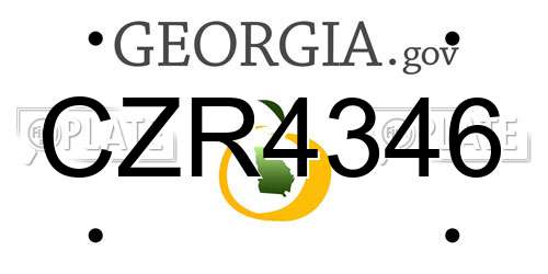 CZR4346 Georgia License Plate