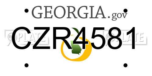 CZR4581 Georgia License Plate