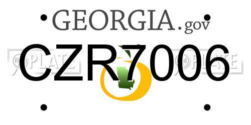 CZR7006 Georgia License Plate
