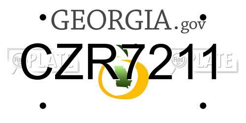 CZR7211 Georgia License Plate